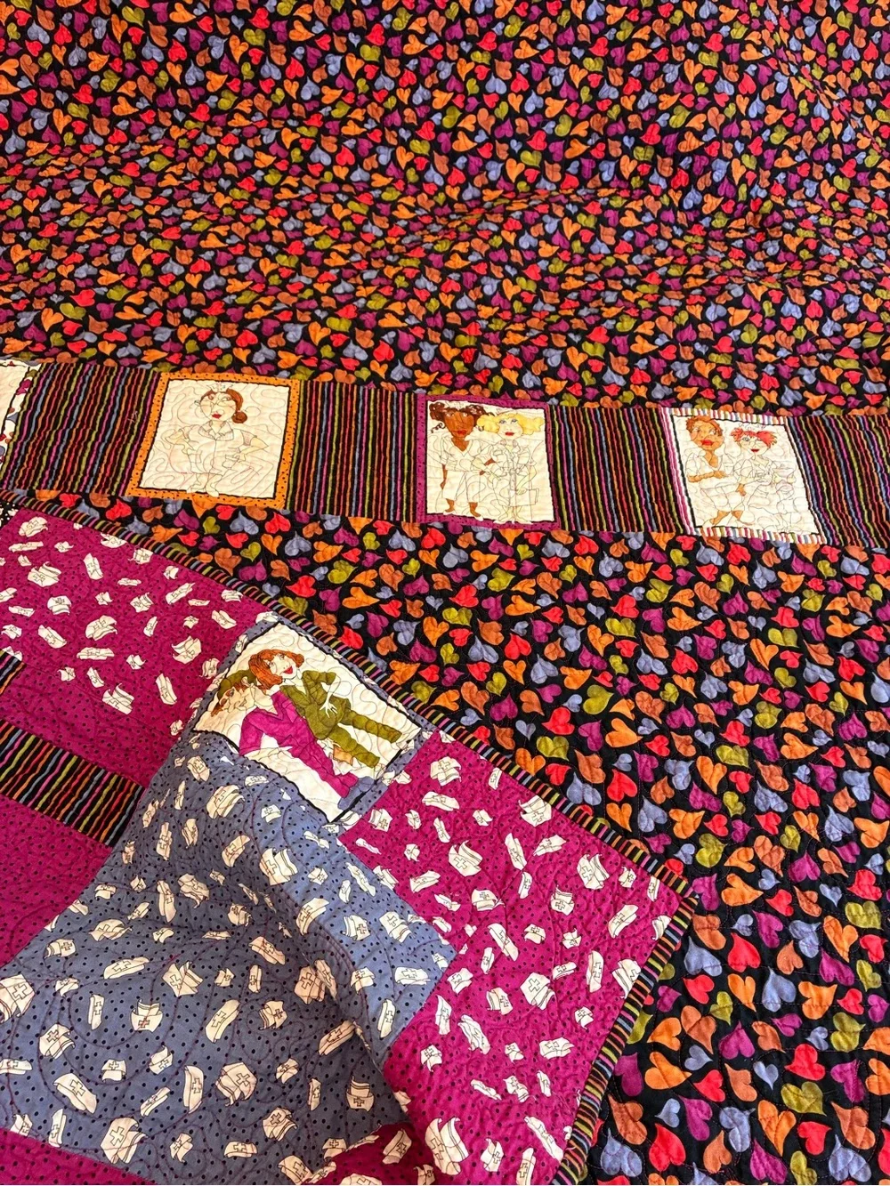 Handmade Appliqués Patchwork Quilt
